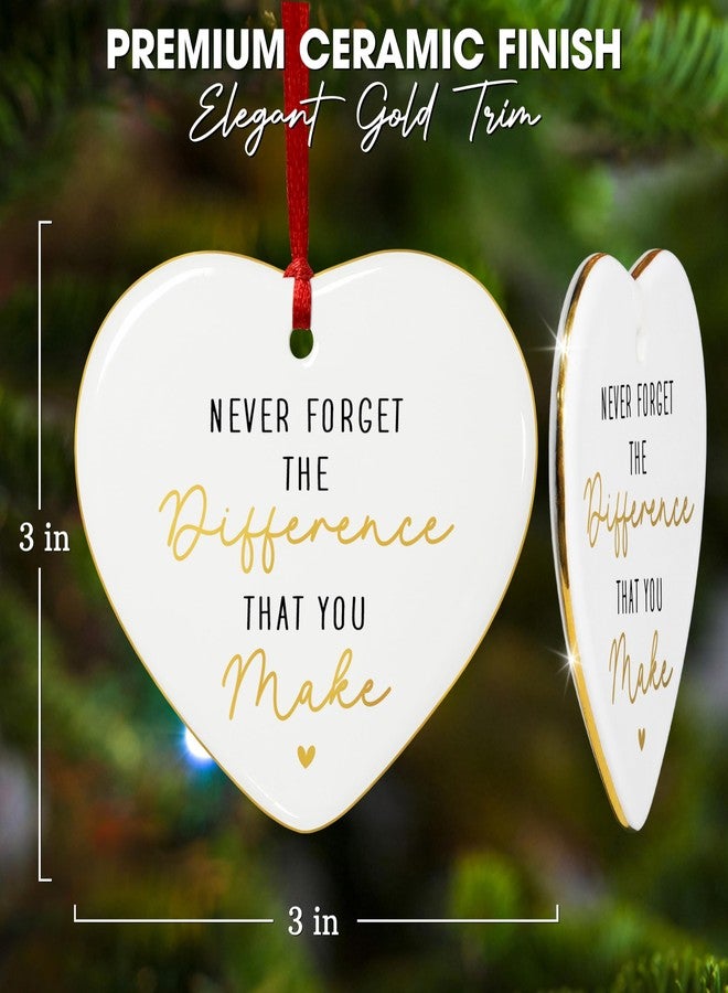 OASSIE Christmas Thank You Gifts for Women - Ceramic Christmas Ornaments 2025 for Tree Decorations - Appreciation Retirement Stocking Stuffers Gifts for Women Boss Coworker Teacher Nurse Friend - Image 3